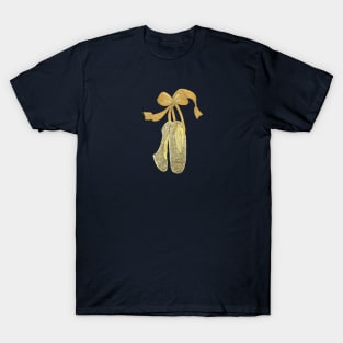 Glitzy gold ballet shoes T-Shirt